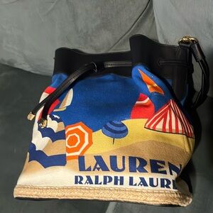 Lauren, Ralph Lauren, like new canvas beach scene bag